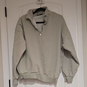 Brandy Melville Green Zip-Up Sweatshirt